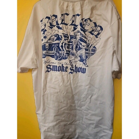 Sullen Art Smoke Show Premium T-Shirt White 3XL Cotton Tattoo Streetwear B7 - Picture 2 of 7